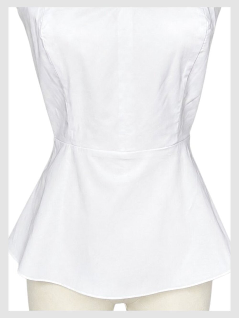 Amanda Uprichard White Peplum Top Ruffle Straps Sleeveless M - Picture 5 of 9